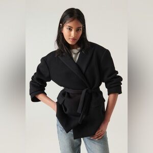 NWT ba&sh Baby Jacket Black Women’s Size Small Belted Preppy $495 Lapel Classic